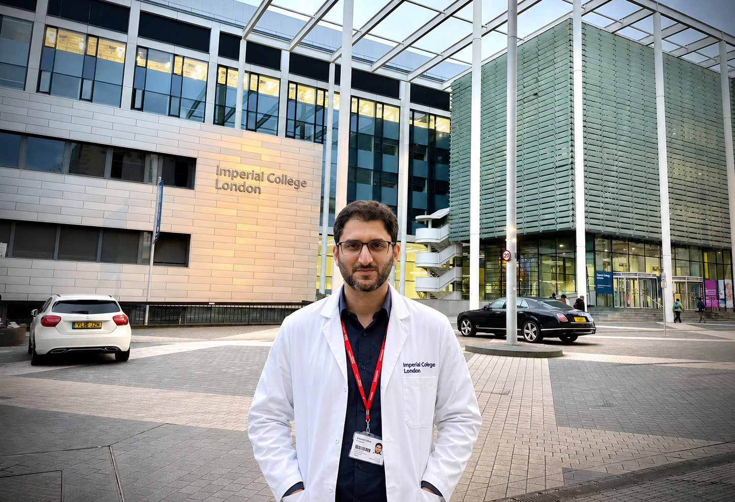 Syed Danish Rizvi outside Imperial College London